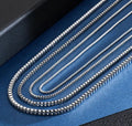 Never Fade Silver 2mm Box Chains Stainless Steel Hiphop Necklaces Jewelry Simple Long Neck Chain Design Box Chain Necklaces