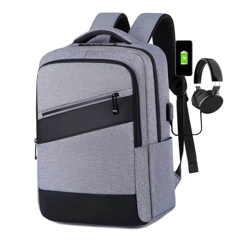 Pinghu Custom Logo Business Laptop Bag Bagpack Waterproof Usb Charging Anti Theft Waterproof Laptop Backpacks With USB