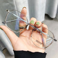 New Design Art Personality Irregular Polygonal Anti Blue Light Computer Glasses Optical Metal Eye Frames for Women 2053