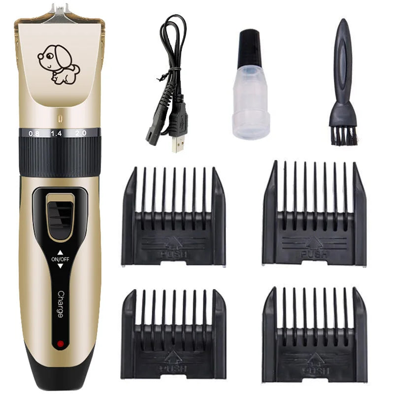 Pet Grooming Kit Professional Pet Hair Trimmer Set Grooming Dog Hair Clipper Trimmer Pet Clipper with Comb Scissor