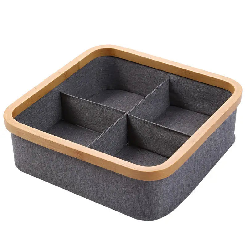 Raytop Containers Perfume 4 Compartment Cosmetic Foldable Divide Boxes Underwear Cloth Storage Organizer