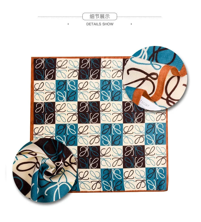 2023 Women Satin Hijab Fashion Wraps Neckerchief Female Hair Bands Ribbon Headband Bandana Luxury Silk Shawl Square Scarf