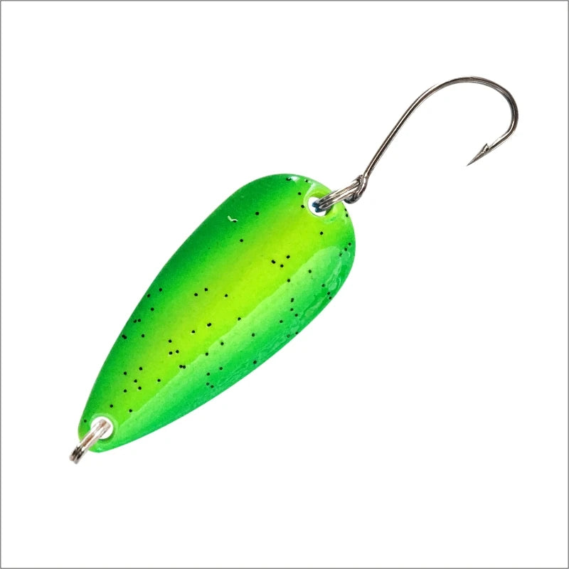 New Arrival Colorful Metal Forell Trout Spoon 3G Jig Blank with Strong Treble Hooks Fishing Accessories for River Lake Stream