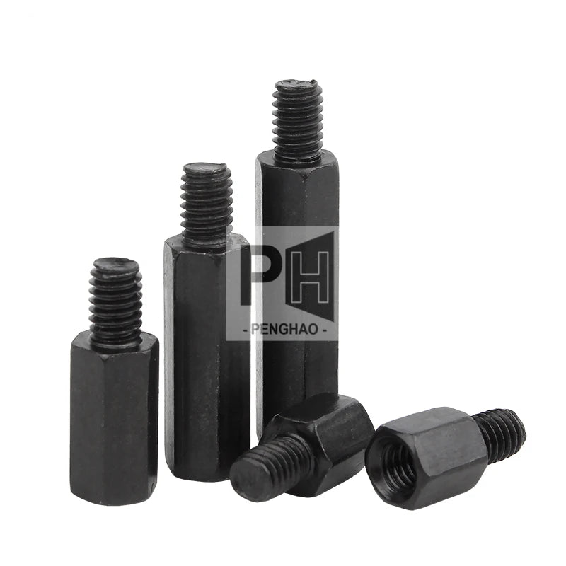 M3 M4 Stud Board Pillar Hexagon Threaded PC Computer PCB Motherboard Spacer Hex Black Carbon Steel Male Female Standoff