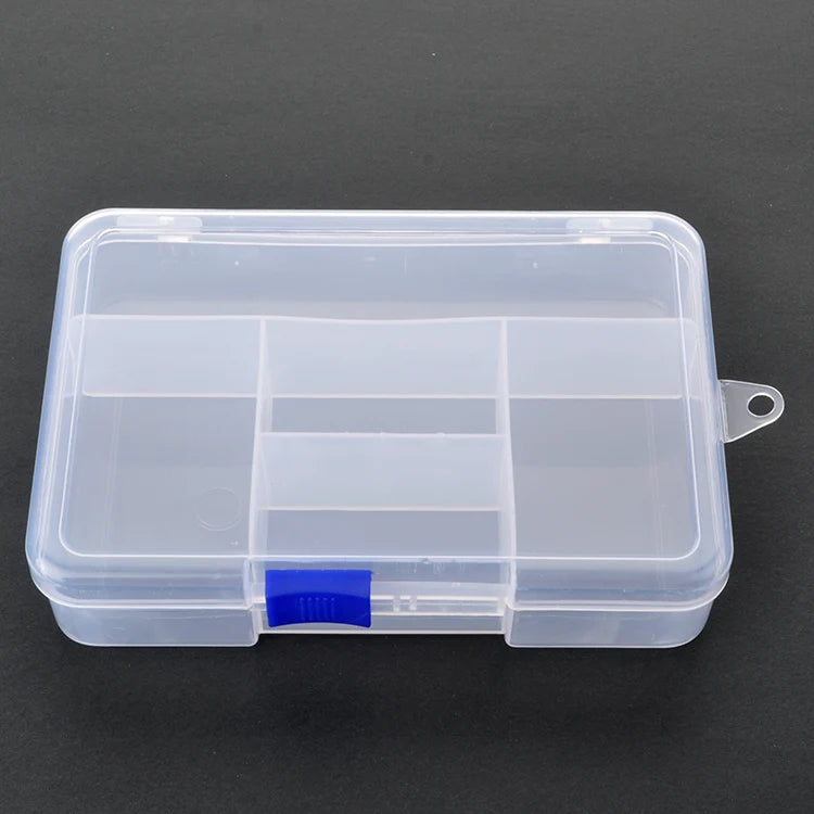 Small 5 Grid Plastic Organizer Storage Box for Beads Nail Art Jewelry Hardware Rock