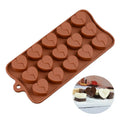 15-Cavity Heart Eco-Friendly Odorless Silicone Mold for Chocolate Cake Ice Handmade DIY Soap Baking Decorative Purposes Comes