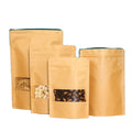 Resealable Kraft Paper Bag Stand-Up Heat Sealable Packaging Pouches for Food Storage for Sugar Pet Food Potato Chips