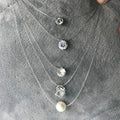 Fashion Pearl Crystal Zircon Transparent Fishing Line Necklace for Women