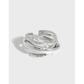 Personalized 18K Gold Plated Open Geometric Ring Multi-layer 925 Sterling Silver Rings for Women Jewelry