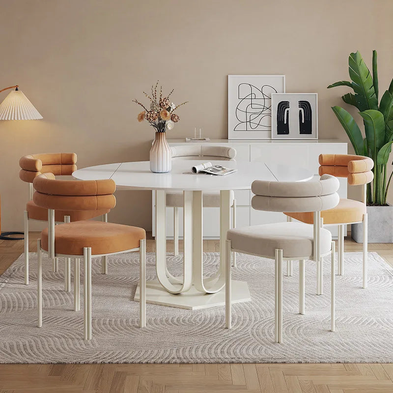 Light Luxury Modern Style Dining Furniture Dining Chair Leather Cushion Sillas De Comedor