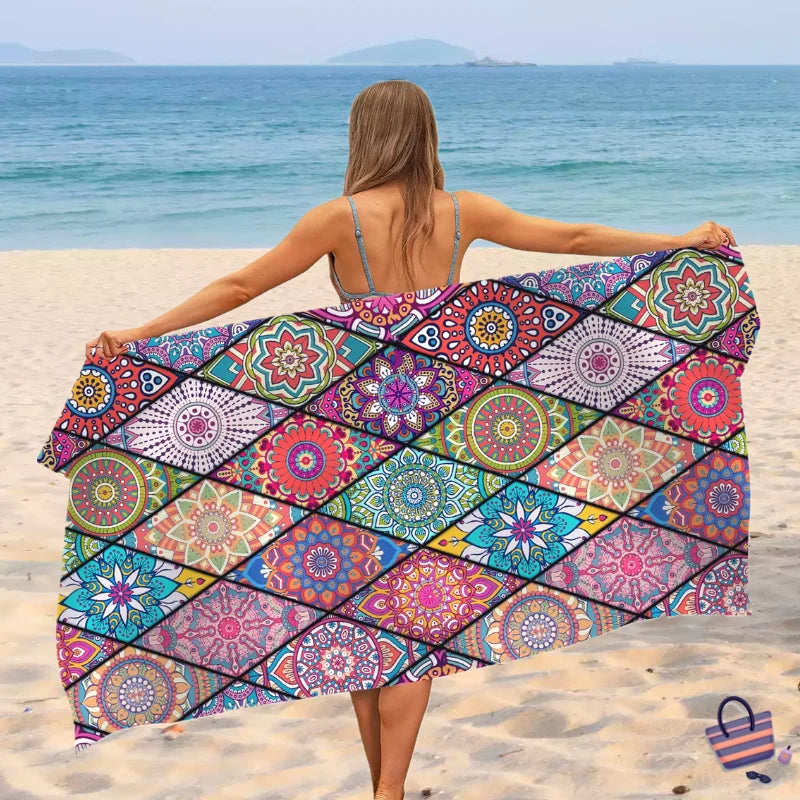 Have Stock Print Sand Free Australia Brand Beach Towel Microfiber Suede Square Beach Towel