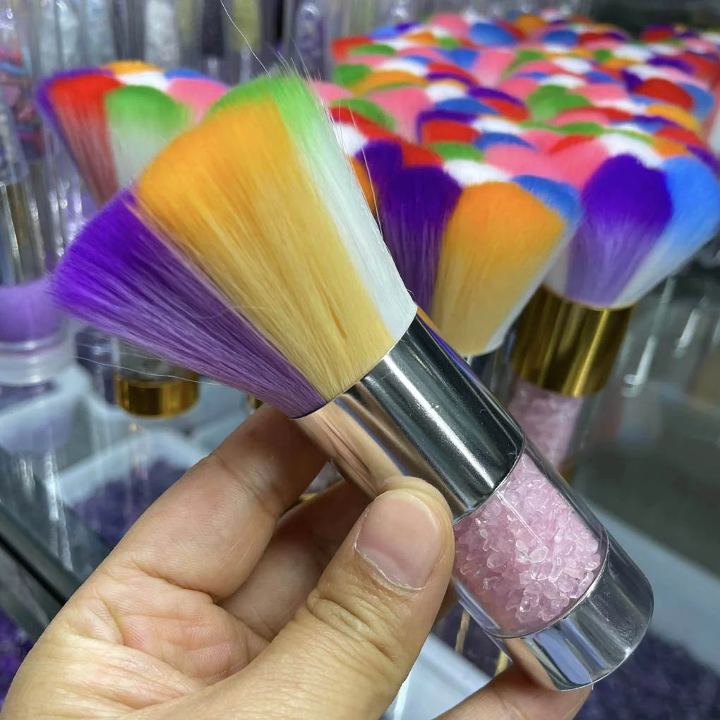 Wholesale Natural Quartz Cosmetic Brush Crystal Chips Makeup Brushes for Gift