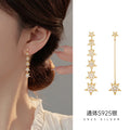 Long Stud Luxury 925 Silver Earring Star Earrings