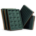 DIGU Custom Dark Green Microfiber Jewelry Tray Light Luxury Display Tray for Rings Necklaces Premium Ring Necklace Receiving
