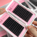 Meecil Lash 0.07 0.05 Synthetic Hair Natural Long Custom Logo Individual Black Volume Eyelash Extensions