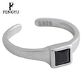 Fine Minimalist Geometry Zircon Rings for Women 925 Sterling Silver Fashion Adjustable Gemstone Ring Custom Jewelry Wholesale