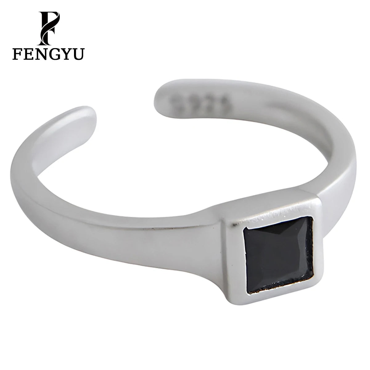 Fine Minimalist Geometry Zircon Rings for Women 925 Sterling Silver Fashion Adjustable Gemstone Ring Custom Jewelry Wholesale