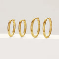 Nagosa 925 Sterling Silver 18k Gold Vermeil High Polish Basic Huggie Hoop Earrings