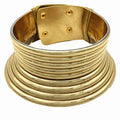 Gold Color Leather Collar Maxi Necklace Choker Necklace & Earrings Sets Women Collar Necklace Sets African Ethnic Female Jewelry