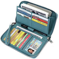 Women's RFID Blocking 100% Genuine Leather Large Capacity Zip  Phone Purse With Wristlet Card Holder Clutch Travel Wallet