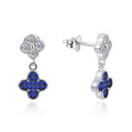 Wholesale Custom Simple Design Fashion 925 Sterling Silver Earring Rhodium Plating Four Leaf Clover Earrings