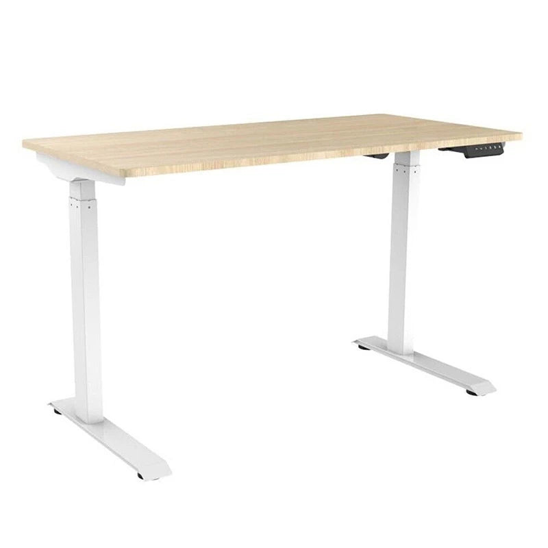 Electric Single Motor Height Adjustable Sit Standing Desk PC Workstation White