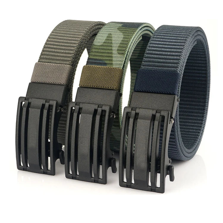 New Men's Canvas Webbing Belt With Removable Buckle Pure Color 7 Holes Golf Sports Casual Jeans Fabric Belts