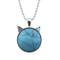 Vintage Crystal Pendant Necklace Cat Head Shape Natural Gemstone Pendant Graduation Gift for Friends and Lovers MegaBDM