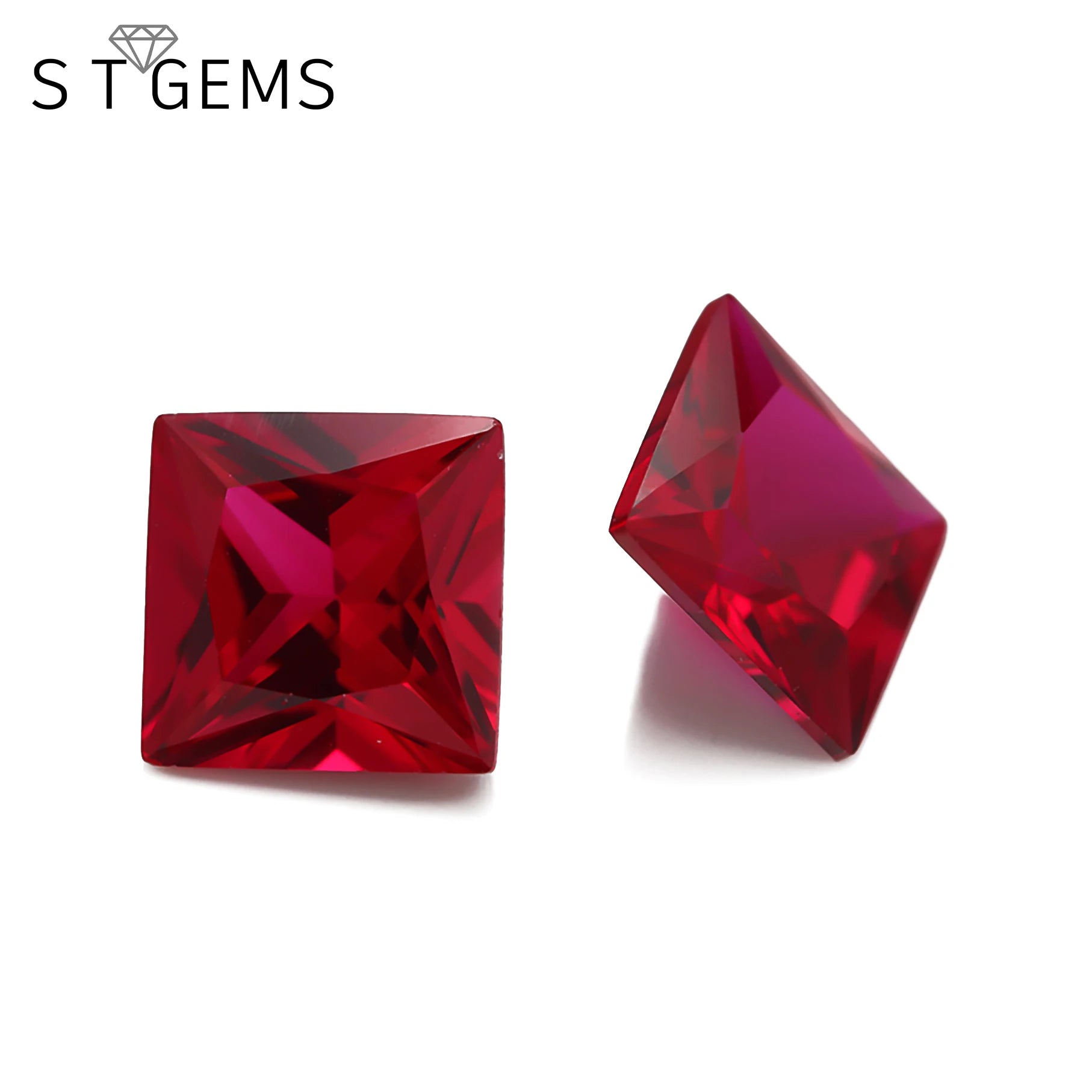 Factory Direct Square Cut Ruby 5# Corundum Gemstones Synthetic Ruby Stone Prices