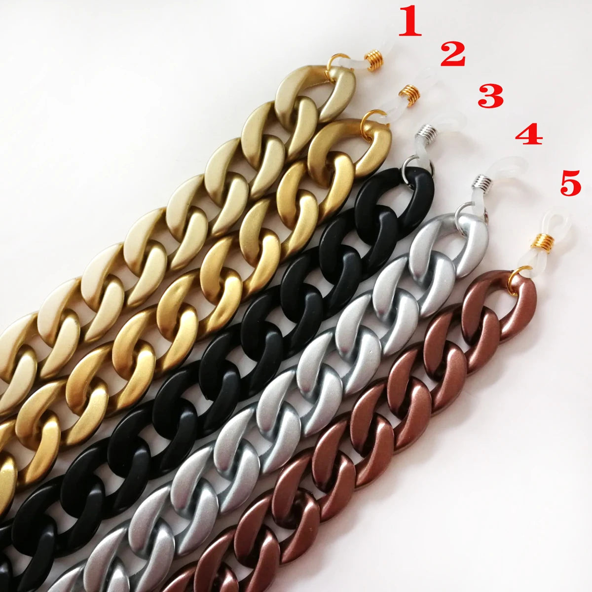 N017  Metal Colour Eyewear Accessories Flat Acrylic Acetate Glasses Chain Fashion MaskHolder FaceMask Chain