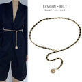 Women's Dress Accessories Waist Chain Metal Chain Apparel Accessories  Thin Through PU Leather Waist Belts