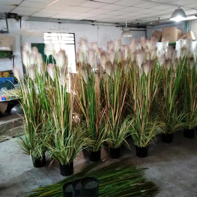 Wholesale 4pcs Indoor Artificial Plant Plastic Onion Grass Flower and Tree with Pots Living Room Decor