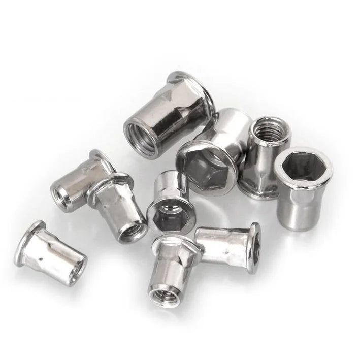 Imperial Metric Sizes Steel Flat Head Half-Hex Body Semi -Hex Rivet Nut M6m3m4m5m8