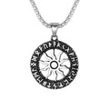 Fashion Men's Necklace Jewelry Vintage Norse Viking Stainless Steel Sun Pendant Viking Necklace for Man