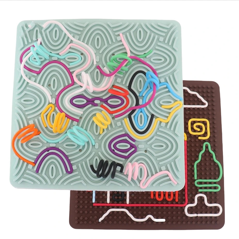 Sensory Activity Board Children Puzzle Stress Fidget Relief Toys Silicone Educational Toy Gift for Kids Adults Autism ADHD