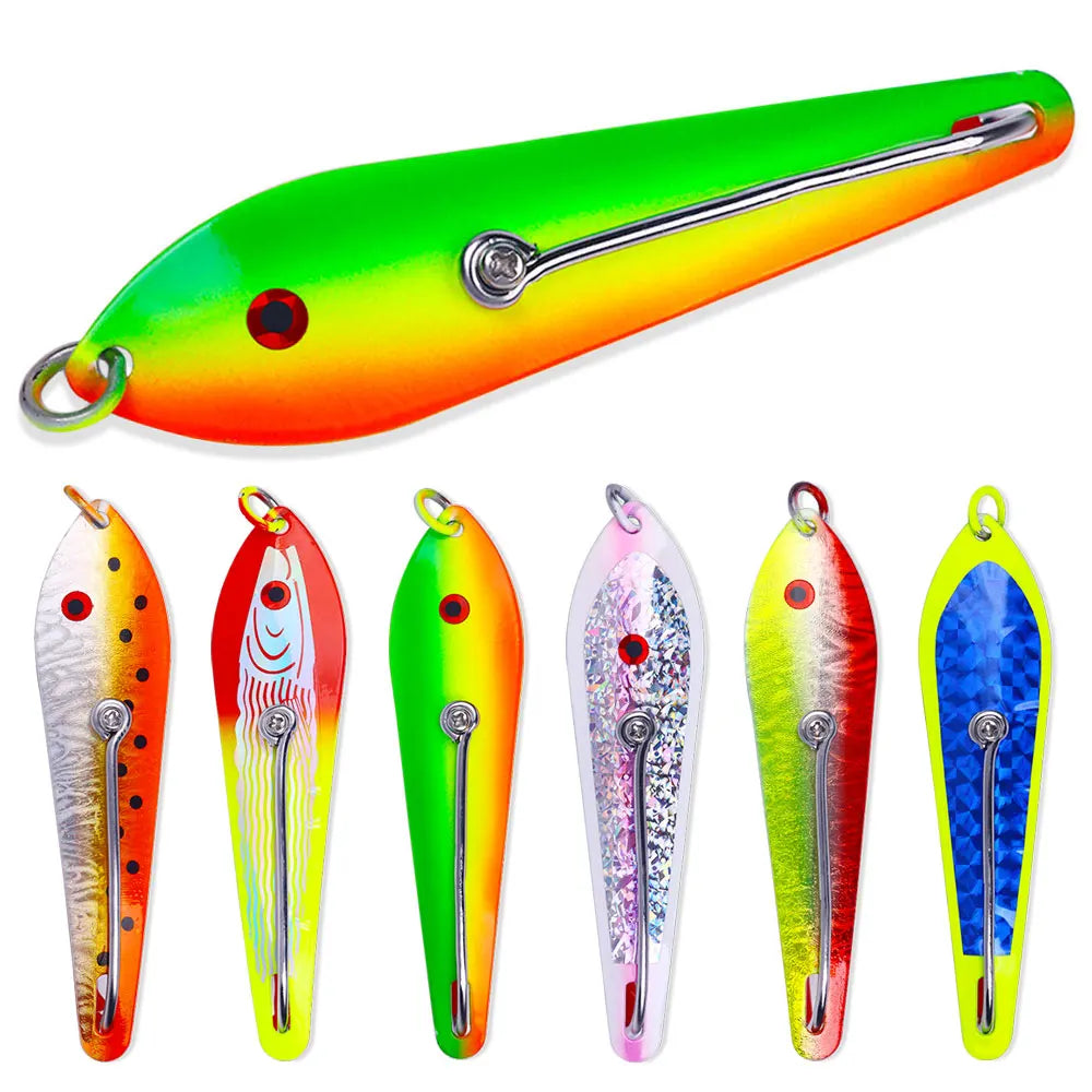 Wholesale SP313 12.3cm 30g Metal Spinner Baits Stainless Steel Sea Saltwater Big Spoon Fishing Lures with Single Hook