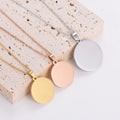 Custom Jewelry Making Engraved logo Stainless Steel Gold Plated Blank Round Disc Pendant Necklace
