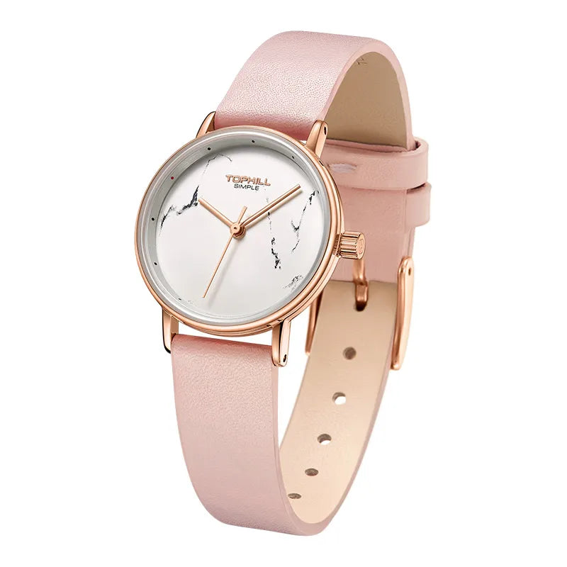Marble Stone Ladies Watches 2035 Movement Waterproof Marble Face Watch