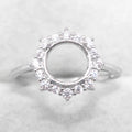 Sterling Silver 8mm/9mm Semi Mount Ring Frame Empty Blank Support Claws Setting S925 Base Without Center Stone for Inlay DIY