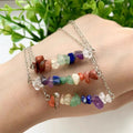 Natural Quartz Crystal Jewelry Healing Stone Seven Chakras Crystal Clavicle Chain Pendant Necklace