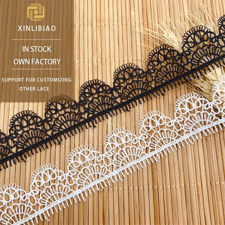 Single Side Spot Polyester Silk Barcode Flower Hollow Embroidery Garment Accessories Water Soluble Lace for Shoes and Bags