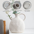 European-style Modern Clay Kettle Pottery Pot Shape Vase Rustic Handmade Decor Crafts Ceramic Vase
