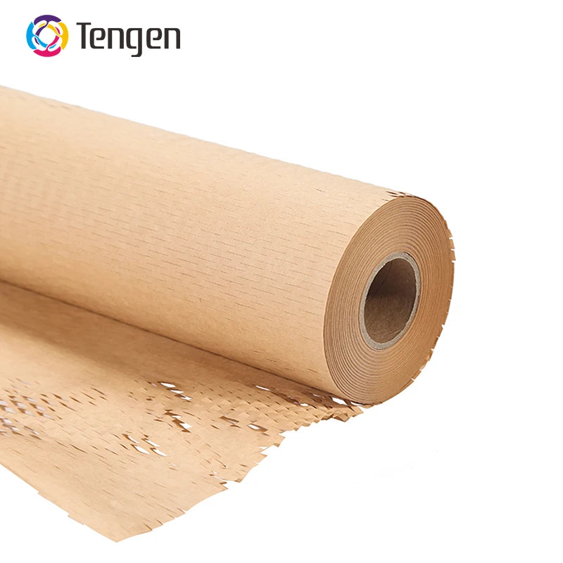 New Perforated Protective Gift Shockproof Packaging Paper Biodegradable Honeycomb Cushioning Paper Roll