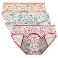 Evenyoung Floral Printing Cotton 3 Layers Reusable Panty Teen Leakproof Panties Period Menstrual Panties