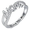 CAOSHI Fashion Wedding Rings for Mother Mom Luxury Zircon Rings Mother's Day Women Anniversary Gift Silver Plated Rings Jewelry