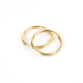 Brass Key Ring Split Ring Metal Gold Color Keychain Keyring