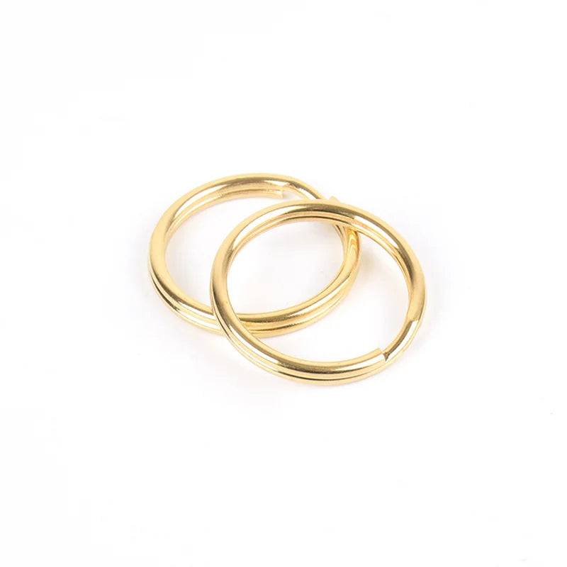 Brass Key Ring Split Ring Metal Gold Color Keychain Keyring