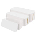 3pcs Plastic Surge Protector Box Organizer Set Rectangle Kids Pets USB Hub Management Cable Protector Hide Wires Management