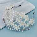 Miallo Fashion Mesh Hairband Handmade Pearl Girls Acrylic Flower Headband Headpieces Bridal YiWu Hair Accessories Wholesale