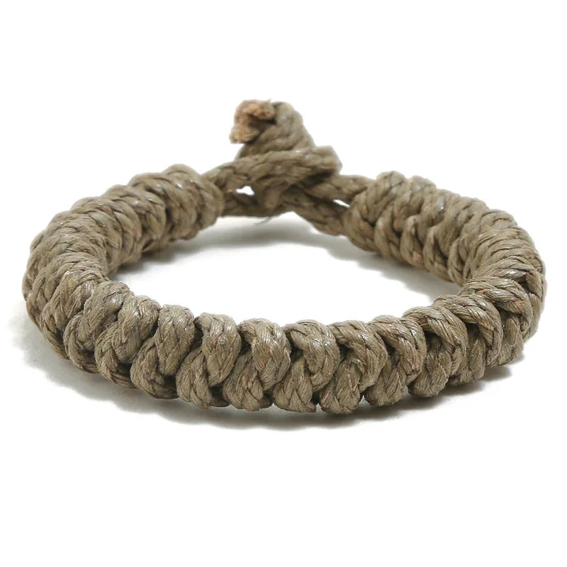 Handmade Woven Vintage Hemp Rope Bracelet for Men New Simple Leisure Fashion Charm Jewelry